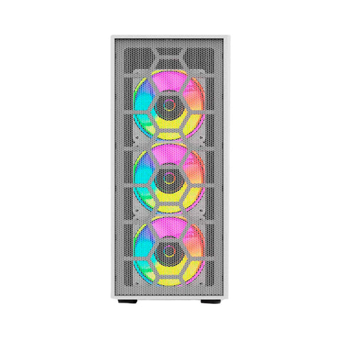 GABINETE BALAM RUSH DRAGONFLY II MESH GM740 CON VENTANA MINI-TOWER ATX USB 3.0 SIN FUENTE 4 VENT RGB BLANCO (BR-935999)